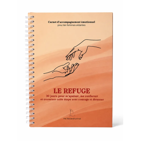 Carnet Toujours L, illustration mains liées, carnet d'accompagnement pour femme aidante