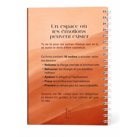 Livret audio Toujours L, page intérieure, message de soutien pour proche aidante d'une femme malade